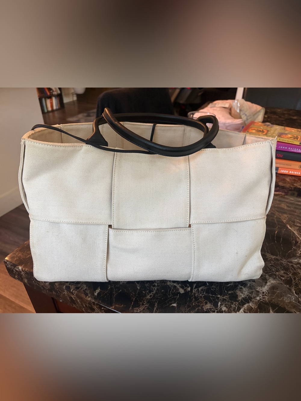 Bottega Veneta Canvas Medium Arco Tote